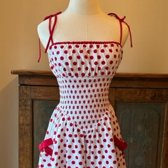 Vintage Betsey Johnson Red Polka Dot Dress - Picture 3 of 10